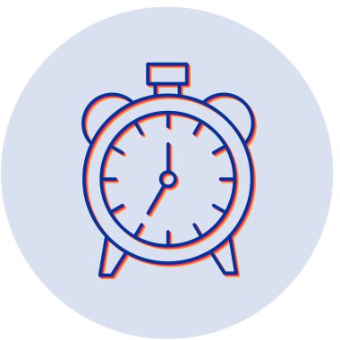 Alarm Saati Düz Vektör Simgesi.