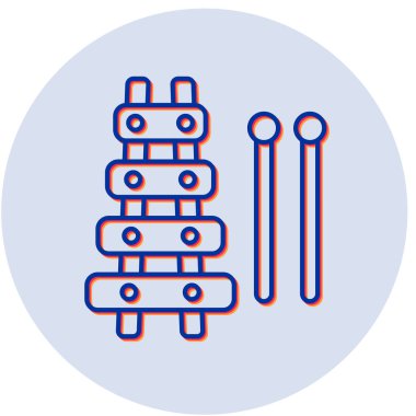 Ksilofon simgesi. vektör illüstrasyonu