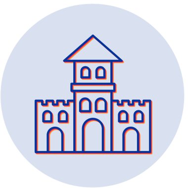 Kum Şatosu ikonu vektör illüstrasyonu