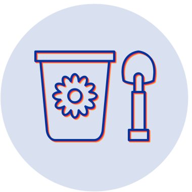 oyuncak kova simgesi, vektör illüstrasyonu