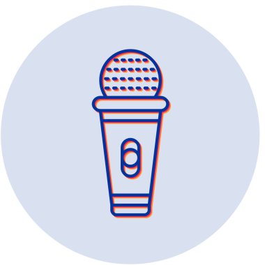 Tek mikrofon simgesinin vektör illüstrasyonu