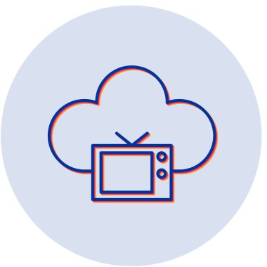 Cloud Tv modern simgesinin vektör illüstrasyonu 
