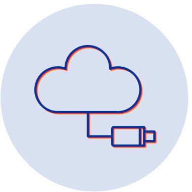 Cloud Cable modern simgesinin vektör çizimi 