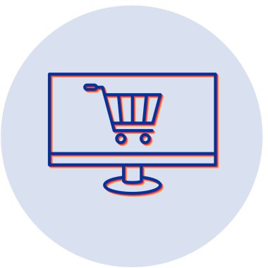 Çevrimiçi Dükkan modern simgesinin vektör illüstrasyonu 