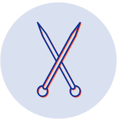 Örgü Şırıngalarının vektör illüstrasyonu Modern simge 