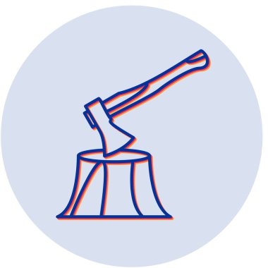 Modern ağaç kesen simgenin vektör illüstrasyonu 