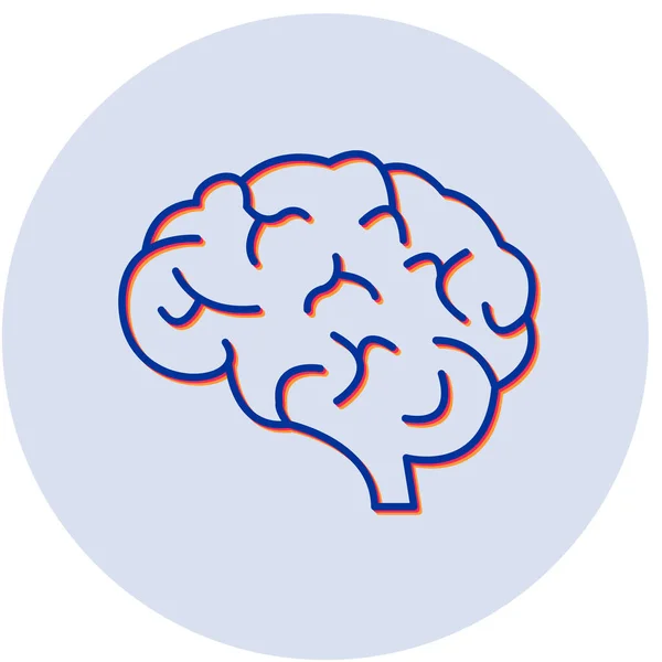 Gehirn Web Symbol Einfache Illustration — Stockvektor