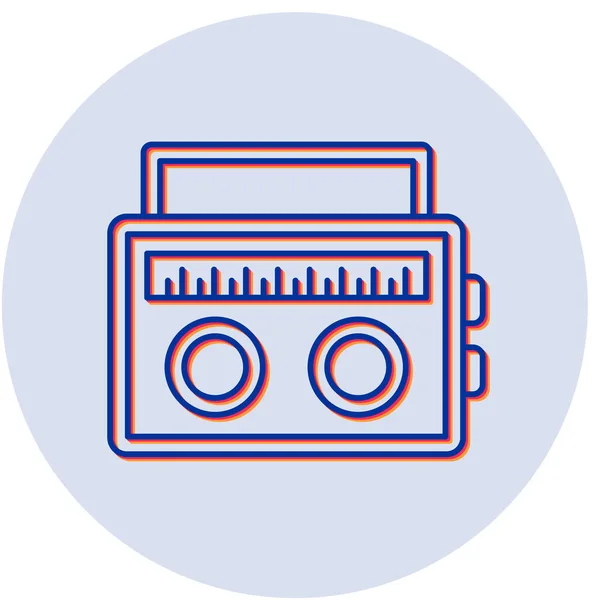 Radyo Glyph Düz Simgesi — Stok Vektör