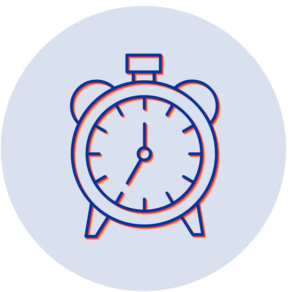 Relógio Alarme Flat Vector Icon — Vetor de Stock