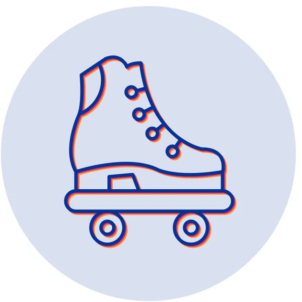 Roller Skates Επίπεδη Διάνυσμα Εικονίδιο — Διανυσματικό Αρχείο