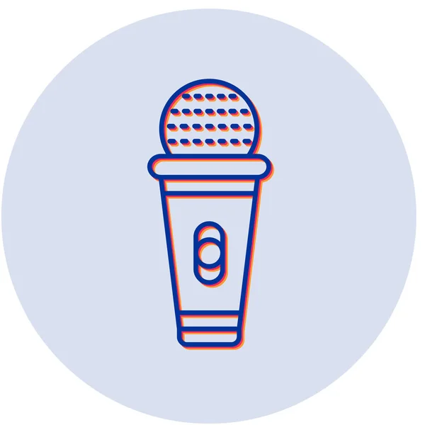 Ilustração Vetorial Ícone Microfone Único — Vetor de Stock