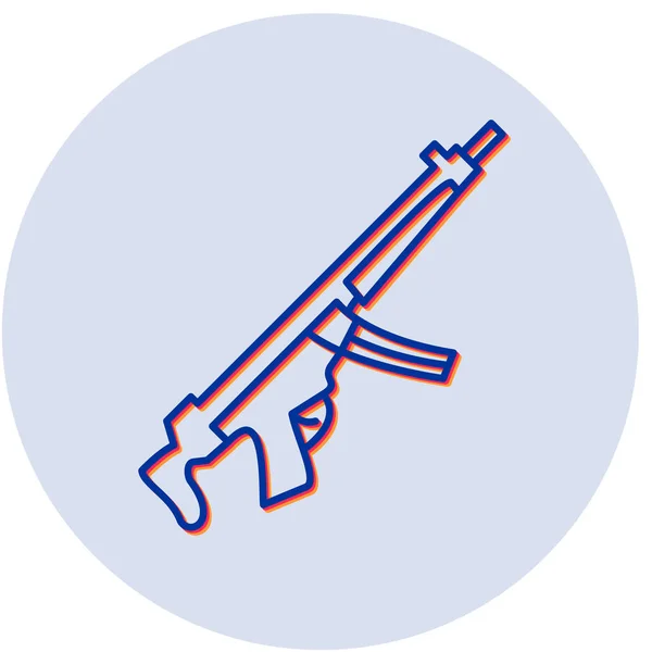 Vektorová Ilustrace Strojní Pistole Moderní Ikony — Stockový vektor