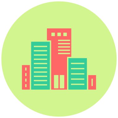 Bina. Web simgesi basit illüstrasyon