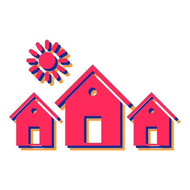 Banliyö simgesi, vektör illüstrasyonu