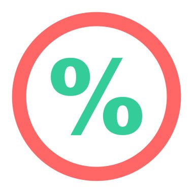 - Yüzde. Web simgesi basit illüstrasyon