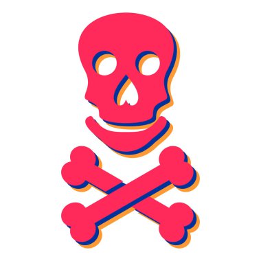 kafatası kemikleri ve çapraz kemikli vektör çizimi tasarımı