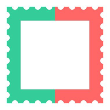 çerçeve simgesi, vektör illüstrasyonlu posta pulu