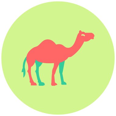 Deve yassı ikon vektör çizimi