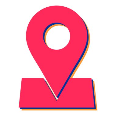 Harita iğne simgesi. konum belirleyici sembol. düz dizayn. vektör illüstrasyonu