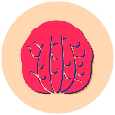 Güzel bir deseni olan kırmızı ve beyaz bir ikonun vektör çizimi