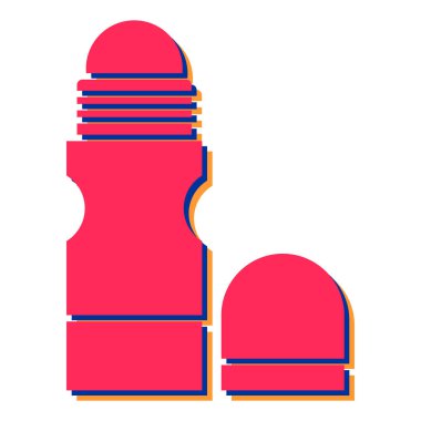 Beyaz şişe simgesi pembe arka planda izole edilmiş. vektör illüstrasyonu