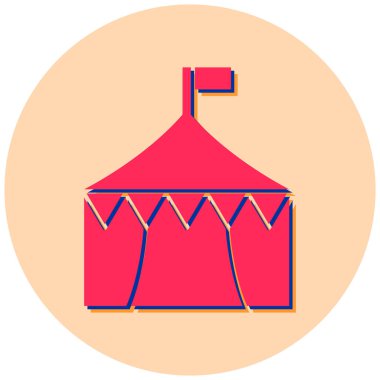 Sirk çadırı ikonu. Web için karnaval vektör simgelerinin düz çizimi