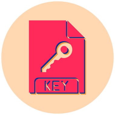 anahtar dosya biçimi simgesi, vektör illüstrasyonu 