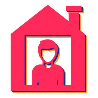 Evdeki bir adamın vektör çizimi