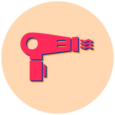 Saç kurutma makinesi. Web simgesi basit tasarım