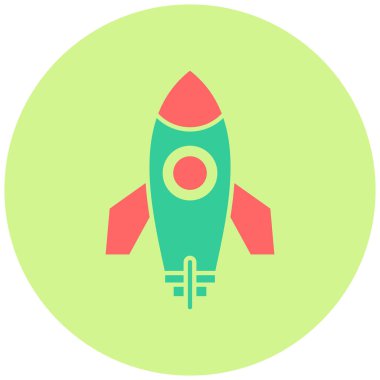 Roket. Web simgesi basit illüstrasyon 