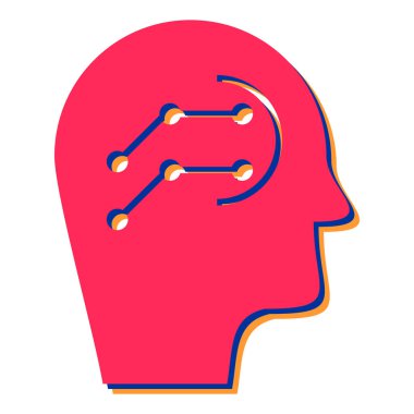 Beyin ikonu vektör illüstrasyon tasarımlı insan kafası