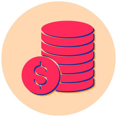 Dolar paraları düz simgesi