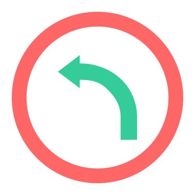 Sol ok vektörü düz simgesi