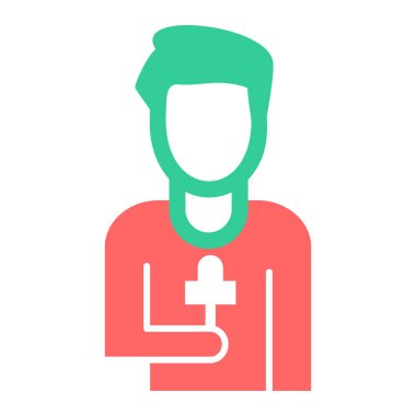 Doktor. Web simgesi basit illüstrasyon