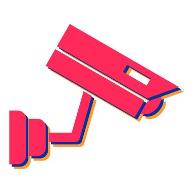 Kapalı devre kamera simgesi. Beyaz arkaplanda izole edilmiş web tasarımı için güvenlik sistemi vektör simgelerinin izometriği