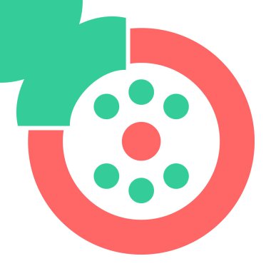 film makarası ikon vektör illüstrasyonu