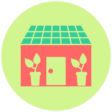 Yeşil ev. Basit illüstrasyon