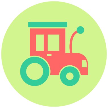 Traktör düz simgesi, vektör illüstrasyonu 