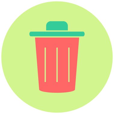 Çöp kutusu simgesi, vektör illüstrasyonu