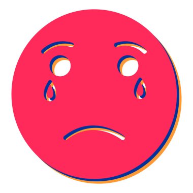 Üzgün yüz simgesi simgesi. vektör illüstrasyonu