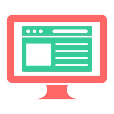 İnternet sitesi. Web simgesi basit illüstrasyon