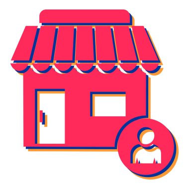 Kırmızı çatılı bir mağazanın vektör çizimi