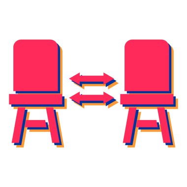 Sandalye ve sandalye vektör illüstrasyon tasarımlı ahşap masa