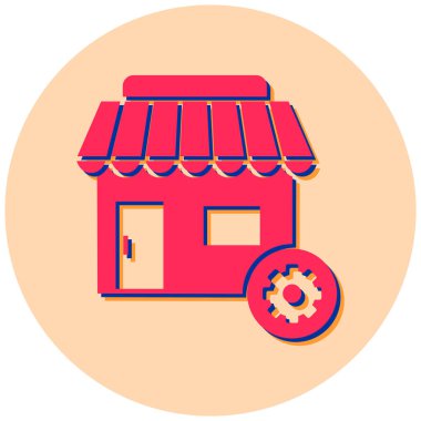 Dükkan. Web simgesi basit illüstrasyon