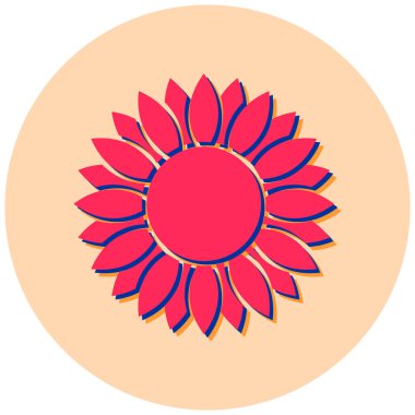 Çiçek. Web simgesi basit illüstrasyon