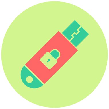 USB flash disk simgesi. vektör illüstrasyonu