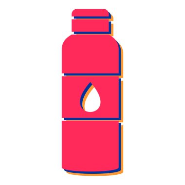 Su şişesi ikonu. Web için yağ petrol ısıtıcısı vektör simgelerinin izometrik çizimi