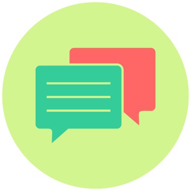 Sohbet balonu simgesi, vektör illüstrasyonu