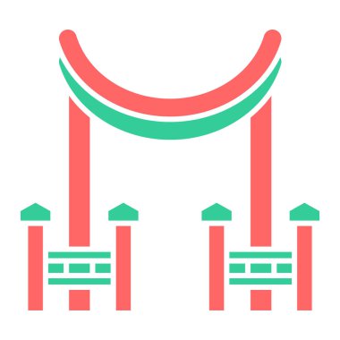 sirk çadırı simge vektör çizim