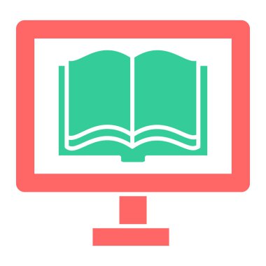 Online kitap. Web simgesi basit illüstrasyon